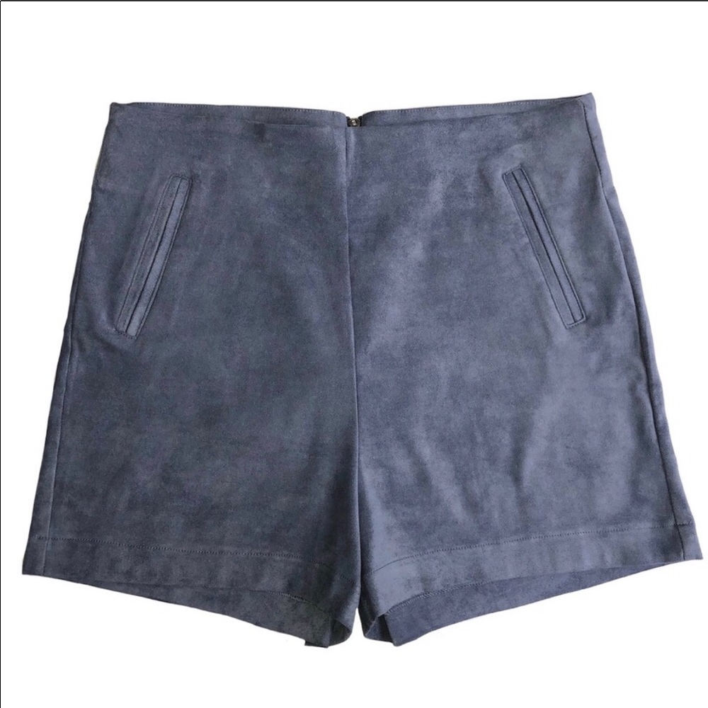 New Dressy Highwaist Apple blue suede shorts.